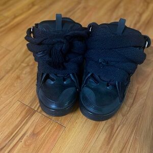 Lanvin curb sneakers’Black Glitter Spray’